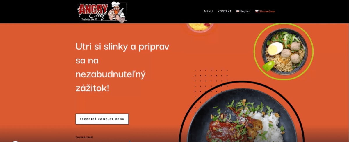 webová stránka Angry Chef