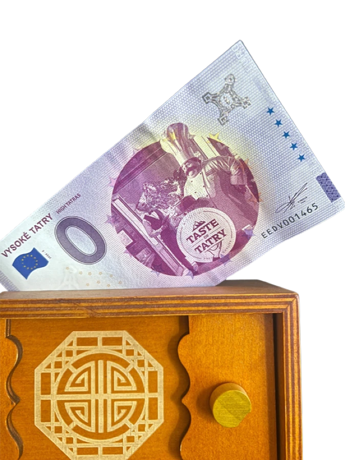 Taste of Tatry, grafický dizajn suvenírovej 0 eur bankovky