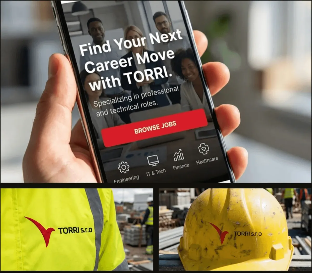 Torri s.r.o., branding, logo na výstroji a mobilný web