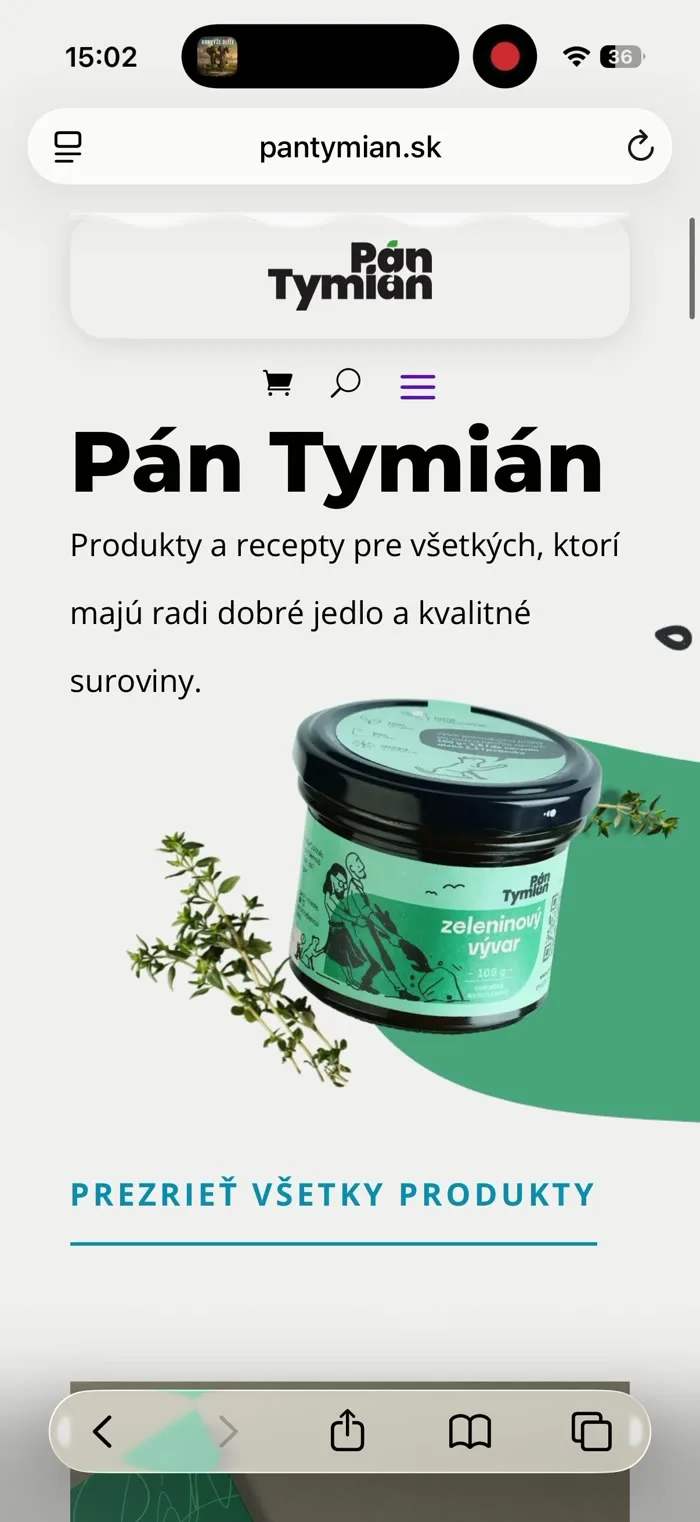 Pán Tymián, tvorba webu a vizuálna identita